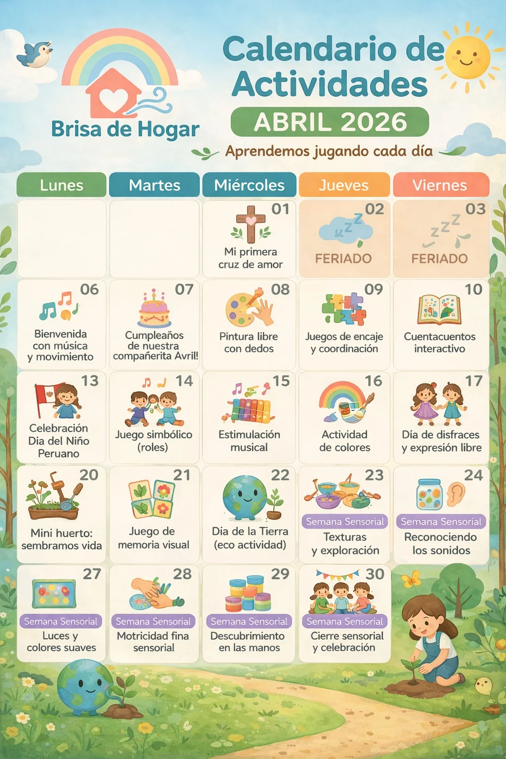 Cronograma de Actividades de Guardería